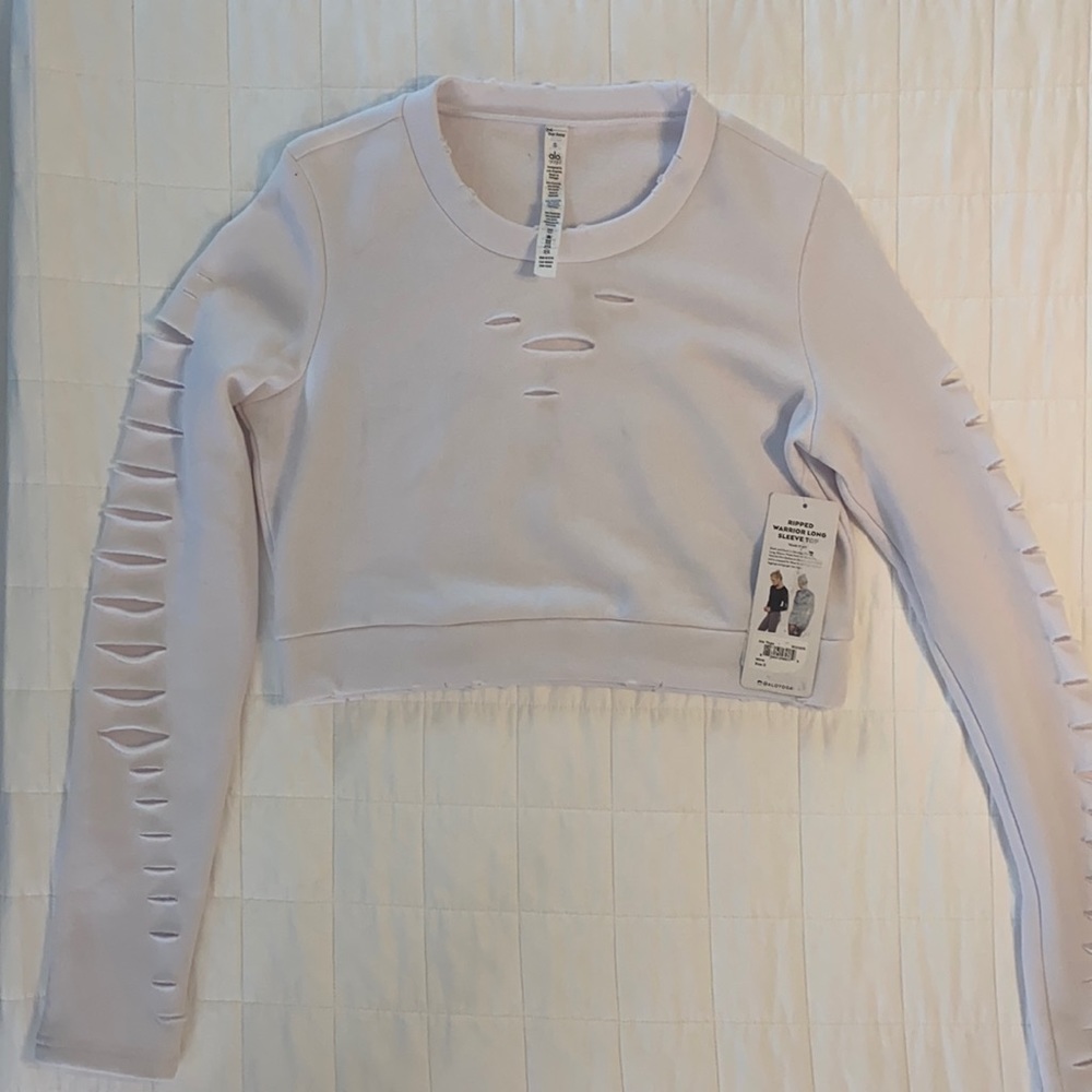 Alo yoga ripped warrior long sleeve sweater